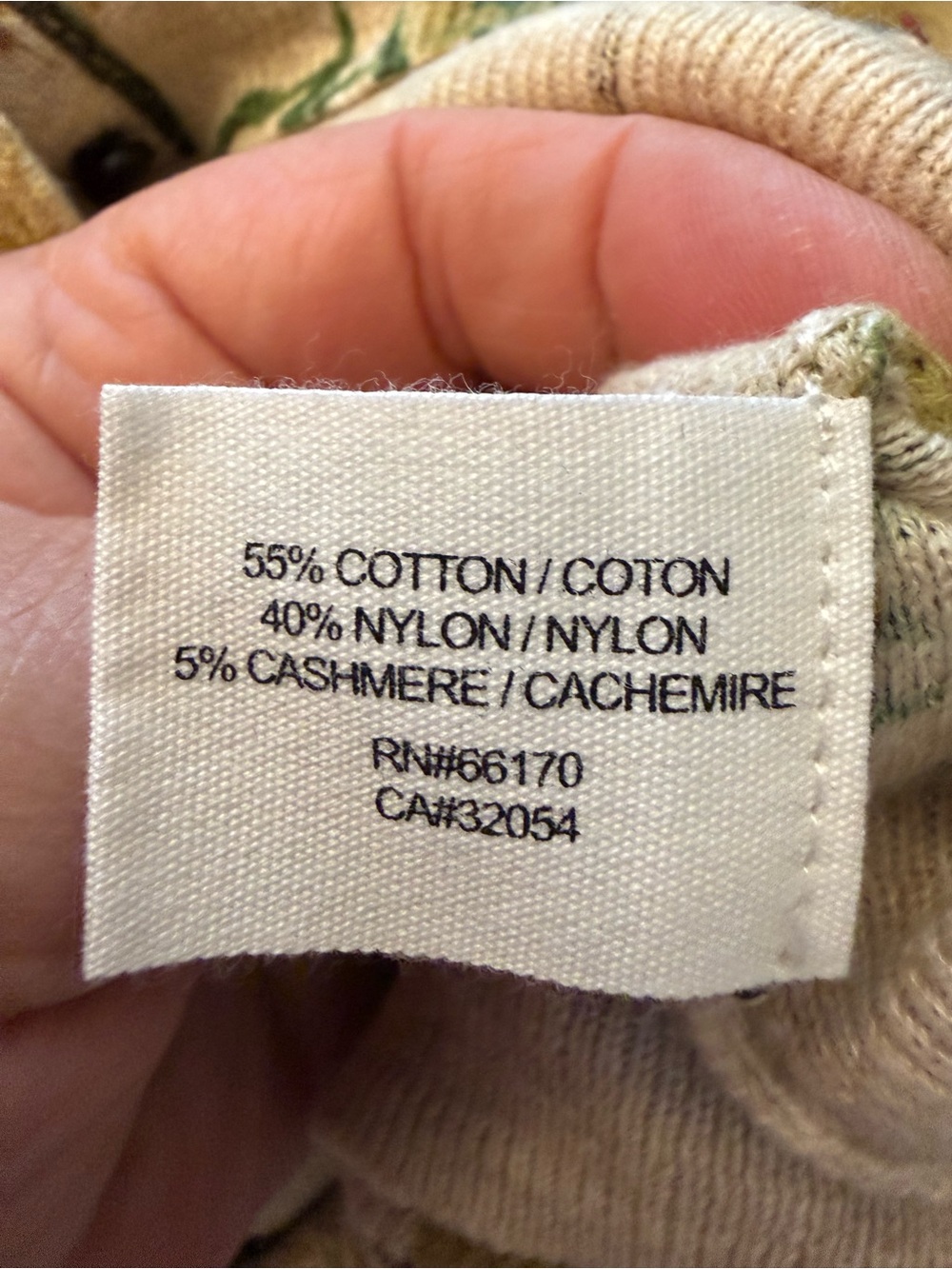 Guinevere Anthro Botanical Print Cardigan M Cashmere Blend Beaded Cottagecore - Picture 5 of 8